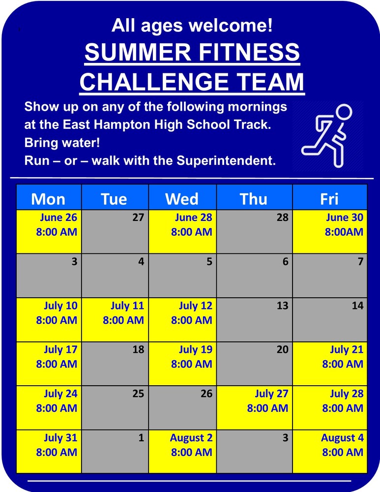 Summer Fitness Challenge - Students and Parents